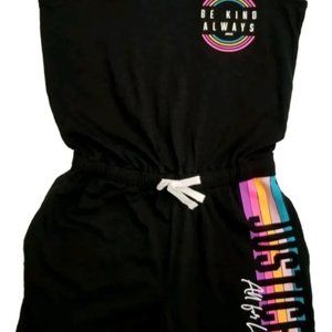 Justice Black Be Kind Romper Girls